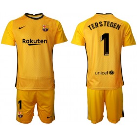 Jalkapallo Pelipaidat FC Barcelona Maalivahti TER Stegen 1 Lasten Paita 2020-2021 M002 Lyhythihainen